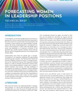 Forecasting women in leadership positions Forecasting women in leadership positions